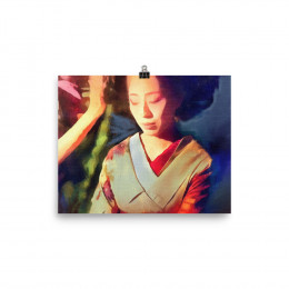 GEISHA WITH CLOSED EYES  Poster  INCHES
